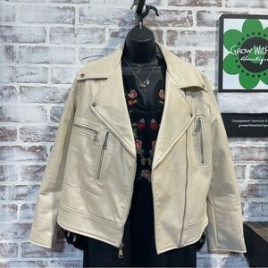 Elizabeth and James Women's Cream moto  Jacket medium